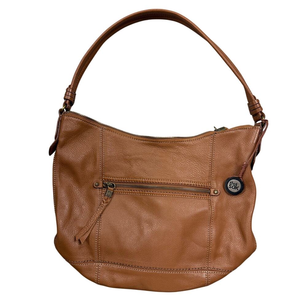 The Sak Sequoia Hobo Bag Women's Brown Multi Pocket Zip Closure BOHO Hippy
